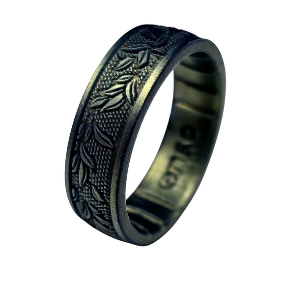 Enso Rings Etched Signature Silicone Ring - Laurel - Volcanic Ash - Size 9 - Picture 1 of 3